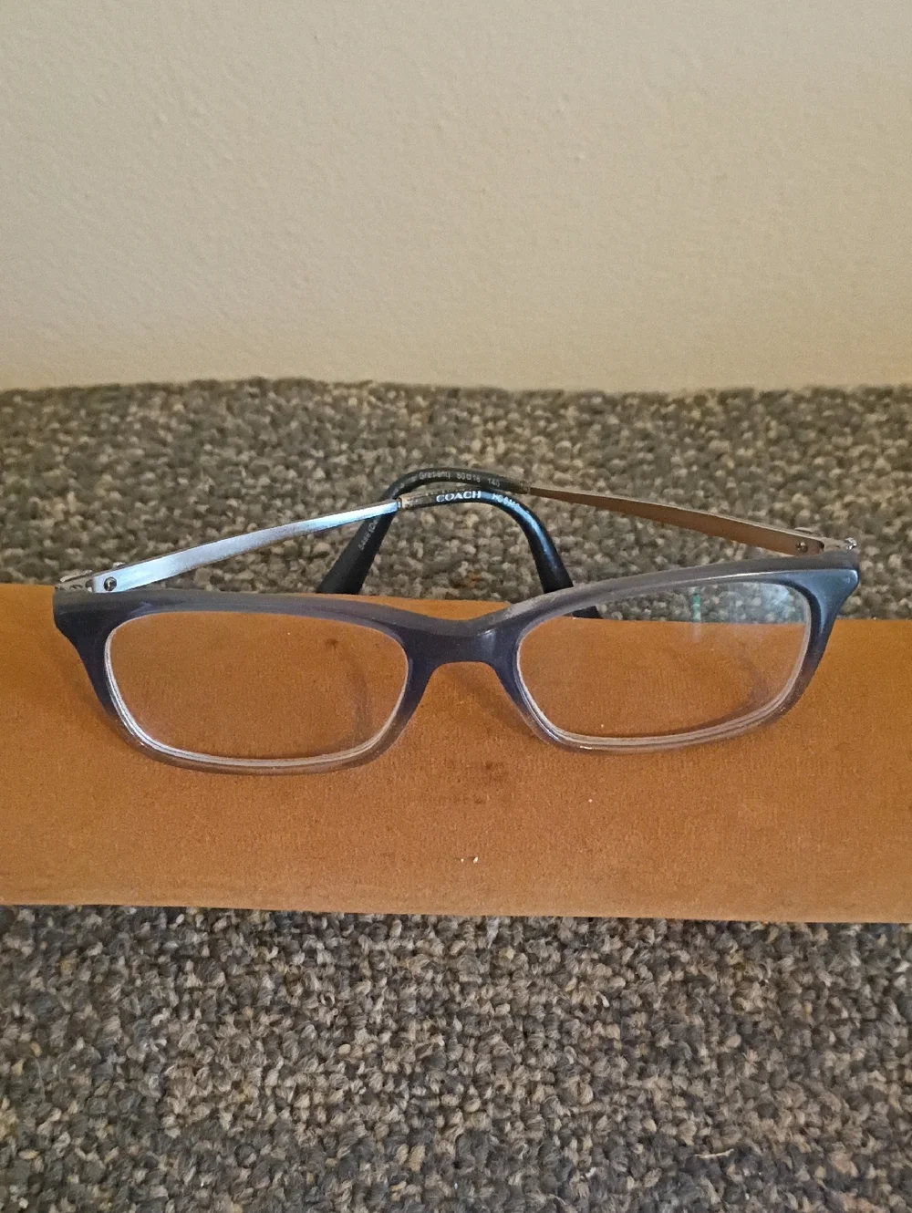 Coach Two-Tone Gray and Black Rectangular Eyeglass Frames